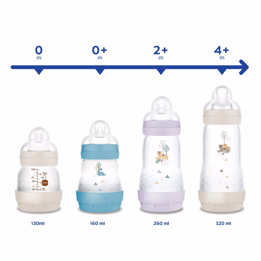 Mamadeira anticólica Mam Easy Start™ 160ml para bebês a partir de 0 meses, embalagem individual