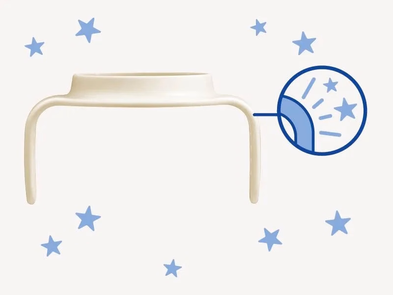 Copo de alimentação noturno com alças que brilham no escuro, 150ml, para bebês a partir de 4 meses.