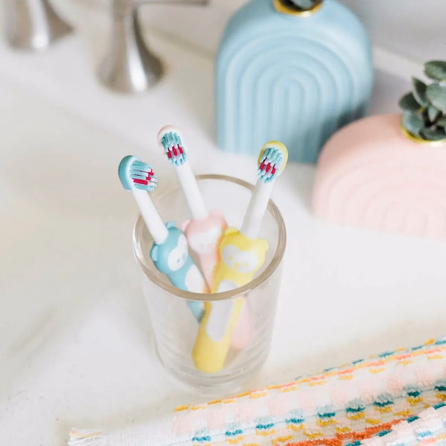 Kit para Aprender a Escovar os Dentes - Escovas de Dentes para Bebês a partir de 5 Meses, Conjunto com 2 Unidades