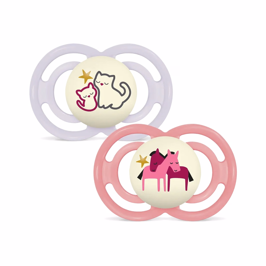Conjunto de 2 unidades de chupeta noturna Mam Perfect Night Soother para bebês a partir de 16 meses.